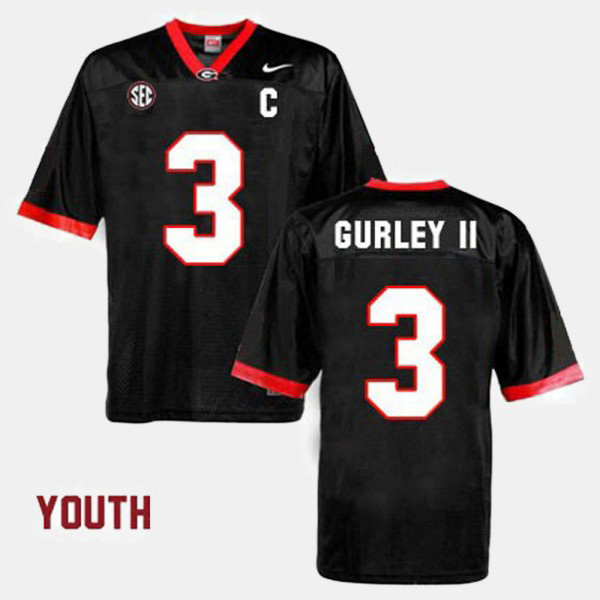 Youth #3 Todd Gurley II Georgia Bulldogs College Football Jersey - Black